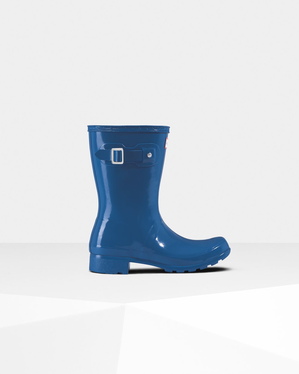 Botas de Lluvia Cortas Hunter Mujer - Original Tour Foldable Gloss - Azules - IPWSKJB-94